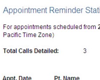 MedicalRelay Appointment Reminder historical detail report